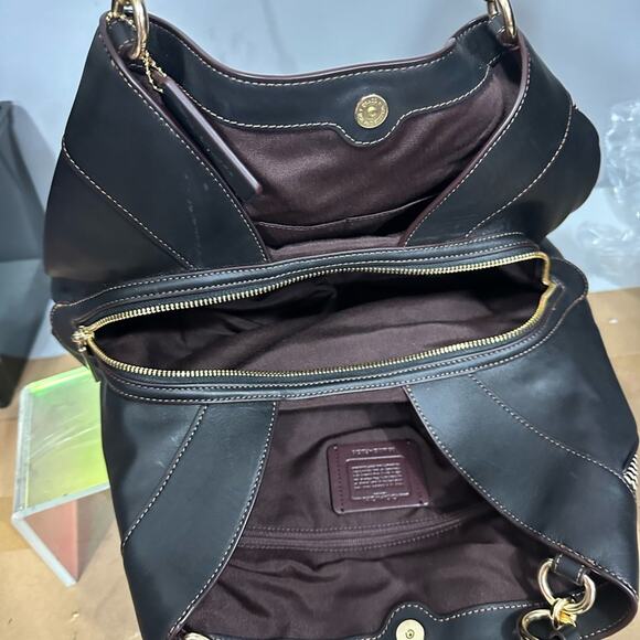 Like new COACH Lexy Legacy Jacquard Shoulder Bag in Black Smoke MSRP $378 - Picture 11 of 13